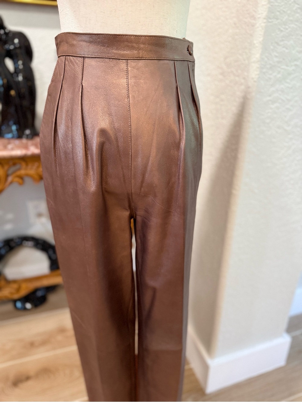 Vintage Stanley Nelson Leather Pleated Trousers